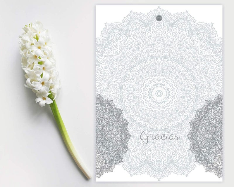 Elcer 20 Tarjetas de Agradecimiento Thank You cards Notes in Spanish Gracias Cards for Wedding, Baby Shower,Anniversary, Bridal Shower - Mandala Gracias Cards in Spanish EspaÃ±ol with envelopes - Image 5